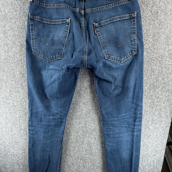 Levis 502 Premium Blue Denim Jeans Leather Patch Cotton Blend ACTL 31X30.5 - Picture 12 of 16